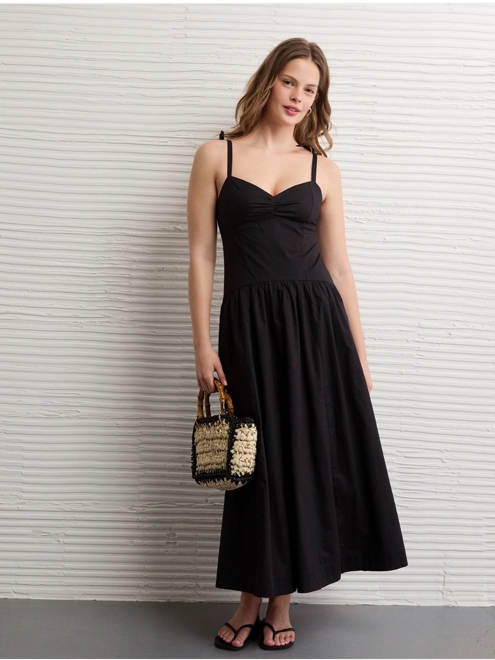 American Eagle Outfitters Black Strappy Maxi Dress